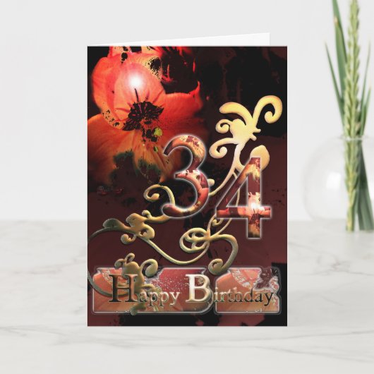 Carte Fleur Lilly Dream Joyeux 34 Fleur d'anniversaire (Devant)