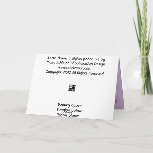 Carte Fleur Lotus (Dos)
