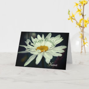 Carte Fleur marguerite blanche Anniversaire personnalisé