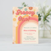 Carte Fleur marguerite super rétro Premier anniversaire (Debout devant)