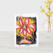 Carte Fleur Messy (vide à l'intérieur) (Fleur jaune)