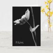 Carte Fleur Noir et Blanc Maman (Fleur jaune)