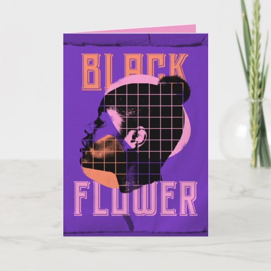 Carte Fleur noire Anniversaire Afro-Américain/Africain (Devant)
