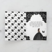 Carte Fleur noire Brunette Cheveux fille Joyeux annivers (Intérieur)