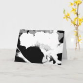 Carte Fleur noire et blanche Abstraite, blanche à l'inté (Fleur jaune)