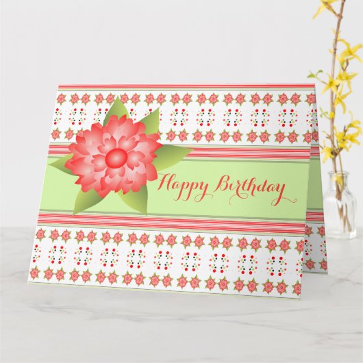 Carte Fleur orange corail (Fleur jaune)