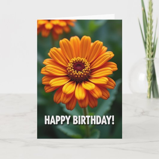 Carte Fleur Orange Joyeuse (Devant)