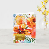 Carte Fleur Orange Pensées pour Toi  (Fleur jaune)