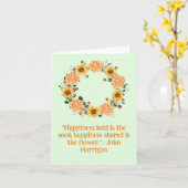 Carte Fleur orange vierge, tourbe florale (Fleur jaune)