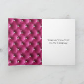 Carte Fleur papillon Glam Girly rose Faux Velvet (Intérieur)