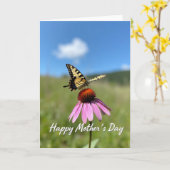 Carte Fleur Papillon Rayé (Fleur jaune)
