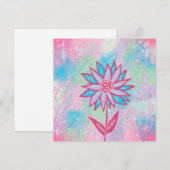 Carte Fleur Pastel à main mignonne (Devant / Derrière)
