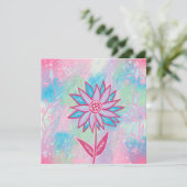 Carte Fleur Pastel à main mignonne (Debout devant)