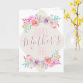 Carte Fleur pastel shabby chic Boho Bonne fête des mères (Fleur jaune)