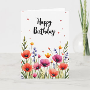 Carte Fleur Peinte Douce