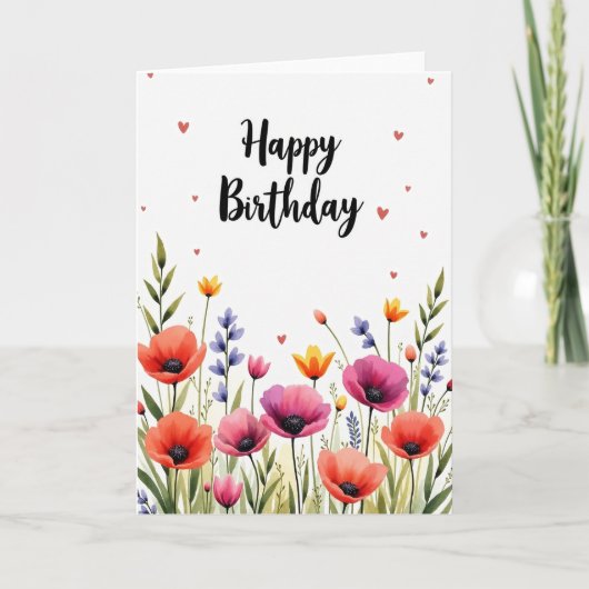 Carte Fleur Peinte Douce (Devant)