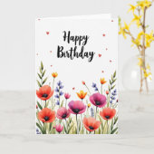 Carte Fleur Peinte Douce (Fleur jaune)