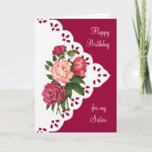 Fleur Peony vintage pour Soeur Anniversaire