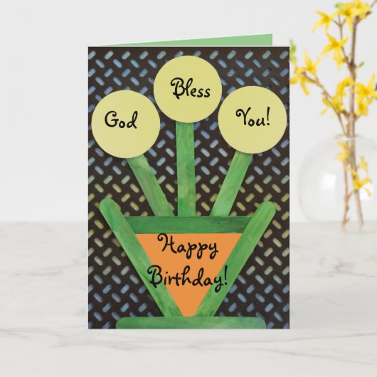 Carte Fleur pot et fleurs printemps de croissance d'été (Fleur jaune)