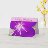 Carte Fleur pourpre Joyeux anniversaire (Fleur jaune)