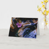 Carte Fleur pourpre sur le noeud de séquoia (Fleur jaune)