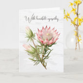 Carte Fleur Protea Sympathique Sur Le Bois (Fleur jaune)