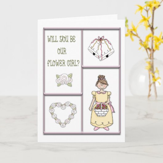 Carte Fleur Rose (Fleur jaune)