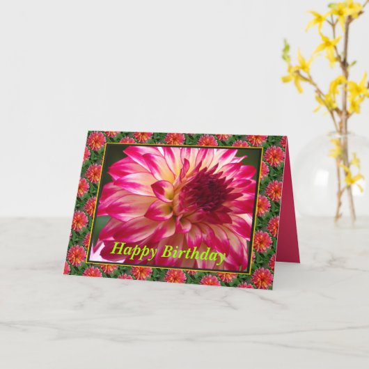 Carte Fleur rose (Fleur jaune)