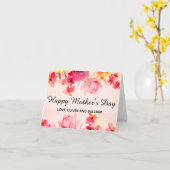 Carte Fleur rose aquarelle pour la fête des mères  (Fleur jaune)