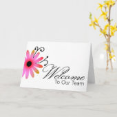 Carte Fleur rose Bienvenue dans l'équipe Nouveau employé (Fleur jaune)