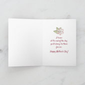 Carte Fleur rose Bonne fête des mères (Intérieur)