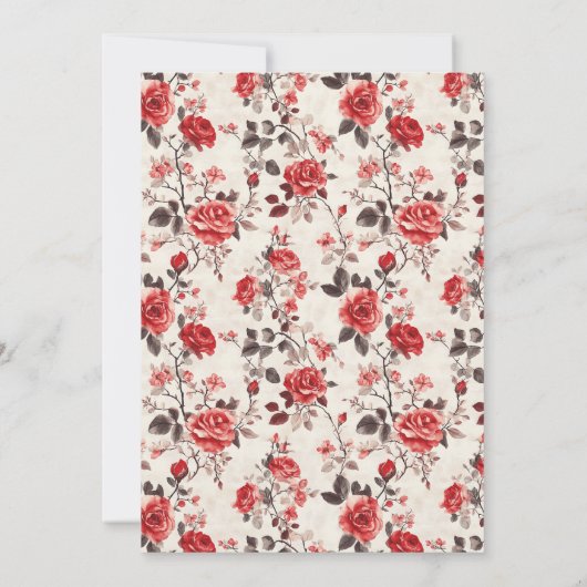 Carte Fleur Rose classique Mariage printemps Enregistrer (Dos)