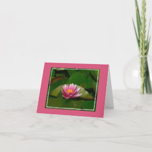 CARTE FLEUR ROSE DE LOTUS AVEC LE &WHITE "CADRE " DE