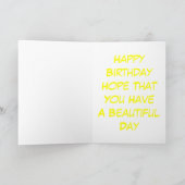 Carte Fleur rose et jaune d'anniversaire (Intérieur)