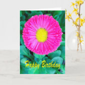 Carte Fleur rose et jaune d'anniversaire (Fleur jaune)