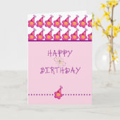 Carte Fleur rose Joyeux Anniversaire (Fleur jaune)
