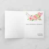 Carte Fleur rose Papillon sentimental anniversaire adora (Intérieur)