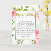 Carte Fleur rose Papillon sentimental anniversaire adora (Fleur jaune)