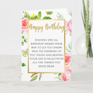 Carte Fleur rose papillon sentimental anniversaire adora