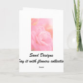 Carte fleur rose pastel ... bébé fille (Dos)