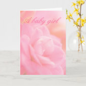 Carte fleur rose pastel ... bébé fille (Fleur jaune)