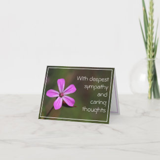 Carte Fleur rose unique sympathie réfléchie