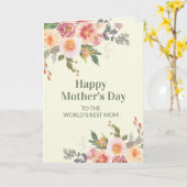 Carte Fleur rose Vert Feuille Fête des mères 5 Photo (Fleur jaune)