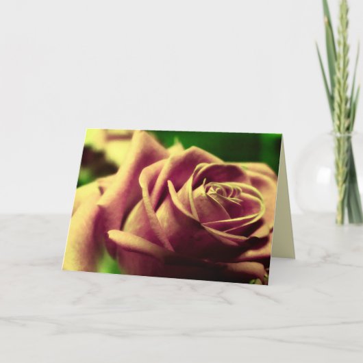Carte Fleur Rose vintage (Devant)