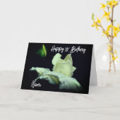 Carte Fleur Rosebud Blanc Personnalisé Anniversaire (Fleur jaune)