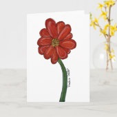 Carte Fleur Rouge (Fleur jaune)