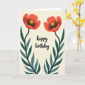Carte Fleur Rouge à Points (Fleur jaune)
