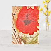 Carte Fleur rouge Abstrait Anniversaire (Fleur jaune)