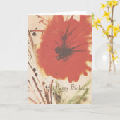 Carte Fleur rouge Abstraite vintage (Fleur jaune)