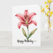 Carte Fleur Rouge Anniversaire (Fleur jaune)